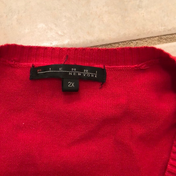 Pierri long sleeve red sweater 2x - Picture 2 of 3